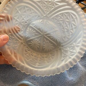 Vintage Style Frosted Glass Plate